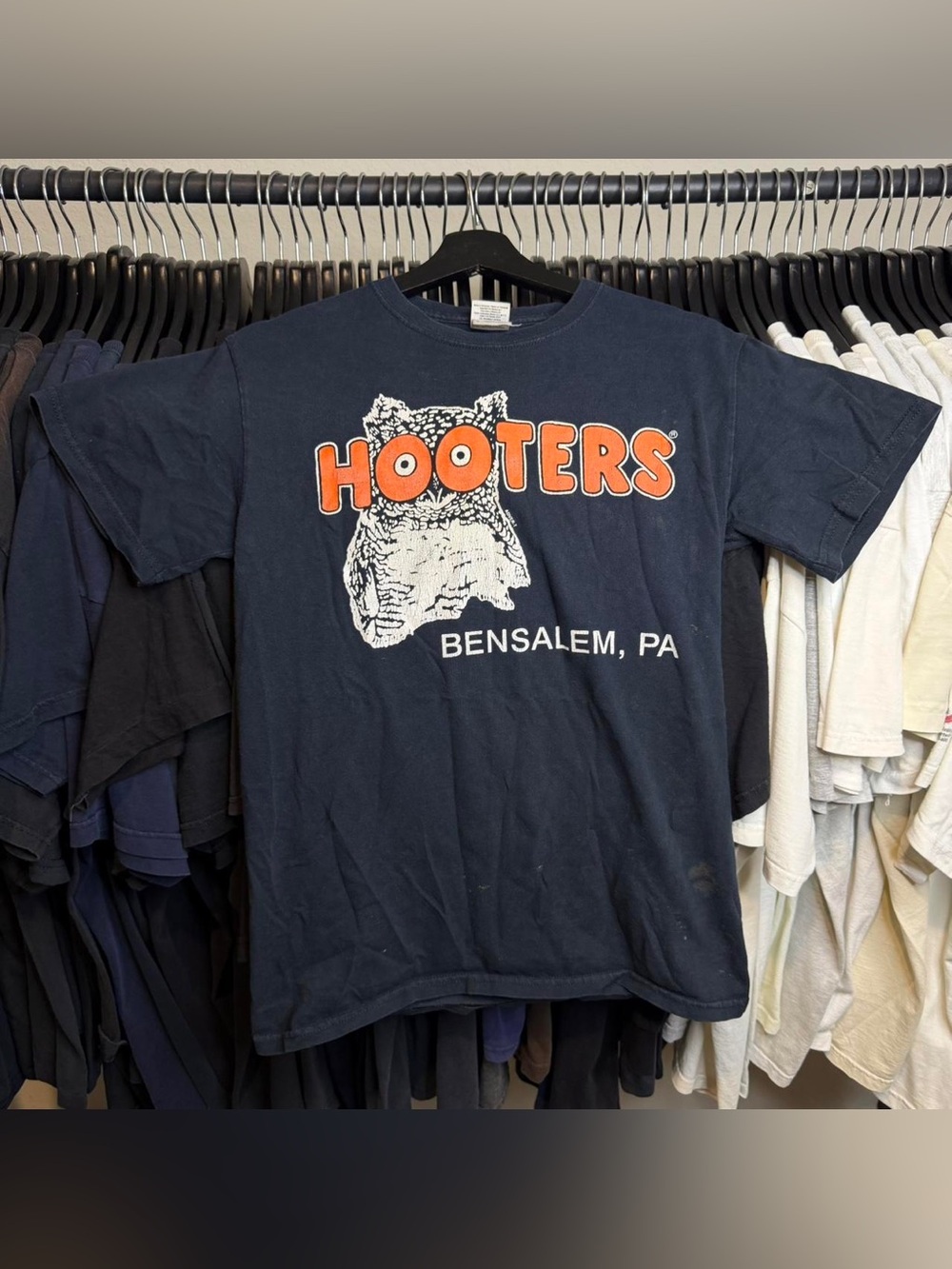 Hooters Navy Kids Short Sleeve Tee with Orange Logo